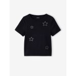T - shirt manches courtes fille cropped noir