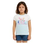 T - shirt manches courtes fille imprim� col rond bleu