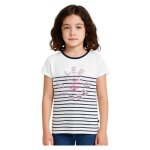 T - shirt manches courtes fille imprim� col rond marine