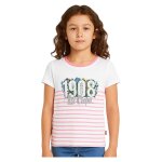 T - shirt manches courtes fille imprim� col rond rose