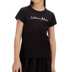 T - shirt � manches courtes fille script logo noir