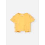 T - shirt  manches courtes avec fleur brode jaune