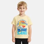 T - shirt manches courtes gar�on avec dessin color� jaune
