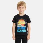 T - shirt manches courtes gar�on avec dessin color� noir