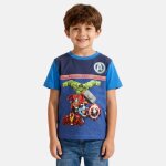 T - shirt manches courtes gar�on avec imprim� avengers bleu