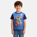 T - shirt manches courtes gar�on avec imprim� avengers marine