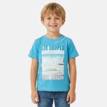 T - shirt manches courtes imprim�, col rond bleu ciel