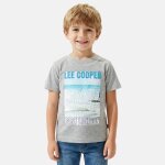 T - shirt manches courtes imprim�, col rond bleu ciel