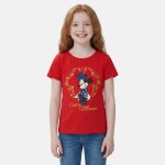 T - shirt manches courtes imprim�, coupe droite et col rond minnie rouge