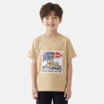 T - shirt manches courtes imprim� oc�an, col rond beige