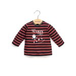 T - shirt manches longues 100% coton b�b� gar�on raye multicolore