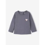 T - shirt manches longues b�b� fille bleu gris�