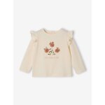 T - shirt manches longues b�b� fille �cru