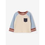 T - shirt manches longues b�b� gar�on bleu gris�