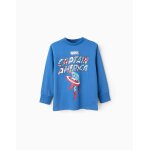 T - shirt À manches longues captain america bleu T - shirt À manches longues captain america bleu