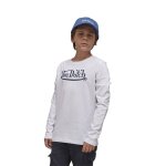 T - shirt manches longues  col rond von dutch kros bleu / blanc