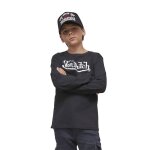 T - shirt manches longues  col rond von dutch kros noir / blanc
