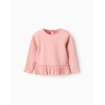 T - shirt  manches longues ctel avec volants rose