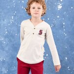 T - shirt manches longues coton jersey elvis beige