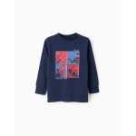 T - shirt  manches longues en coton spider - man bleu fonc