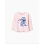 T - shirt  manches longues en coton stitch rose clair