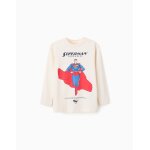 T - shirt À manches longues en coton superman beige clair T - shirt À manches longues en coton superman beige clair