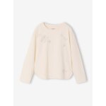 T - shirt manches longues enfant fille �cru