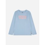 T - shirt � manches longues fille col rond bleu / rose