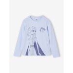T - shirt manches longues fille disney reine des neiges bleu ciel