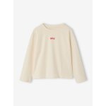 T - shirt manches longues fille �cru