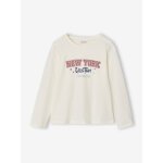 T - shirt manches longues fille �cru