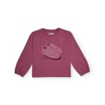 T - shirt  manches longues pour fille avec imprim baskets fuchsia