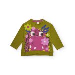 T - shirt  manches longues pour fille avec imprim de monstre floral olive