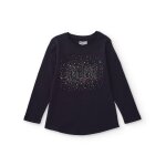 T - shirt  manches longues pour fille avec imprim de pois colors noir