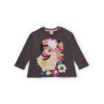 T - shirt manches longues pour fille avec licorne et couronne À sequins marron T - shirt manches longues pour fille avec licorne et couronne À sequins marron
