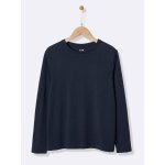 T - shirt manches longues garon bleu fonce uni avec