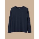 T - shirt manches longues gar�on bleu fonce uni avec