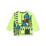 T - shirt À manches longues pour garçon avec imprimé château vert T - shirt À manches longues pour garçon avec imprimé château vert