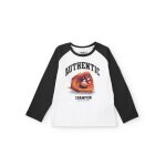 T - shirt  manches longues pour garon avec imprim gant de baseball blanc