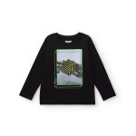 T - shirt À manches longues pour garçon avec imprimé géométrique noir T - shirt À manches longues pour garçon avec imprimé géométrique noir
