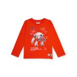 T - shirt � manches longues pour gar�on avec imprim� robot rouge