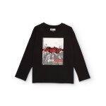 T - shirt À manches longues pour garçon avec imprimé urbain de new york noir T - shirt À manches longues pour garçon avec imprimé urbain de new york noir