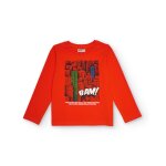 T - shirt  manches longues pour garon avec imprim urbain rouge