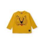 T - shirt � manches longues gar�on en jersey imprim� tigre jaune