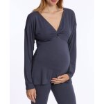 T - shirt manches longues de grossesse et d'allaitement louna bleu nuit