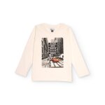 T - shirt À manches longues avec imprimé urbain blanc T - shirt À manches longues avec imprimé urbain blanc