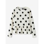 T - shirt manches longues � pois fille name it cr�me