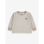 T - shirt manches longues ray� beige