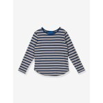 T - shirt � manches longues ray� pour filles merisilli finkid bleu jean