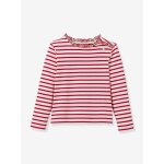 T - shirt manches longues ray� rouge